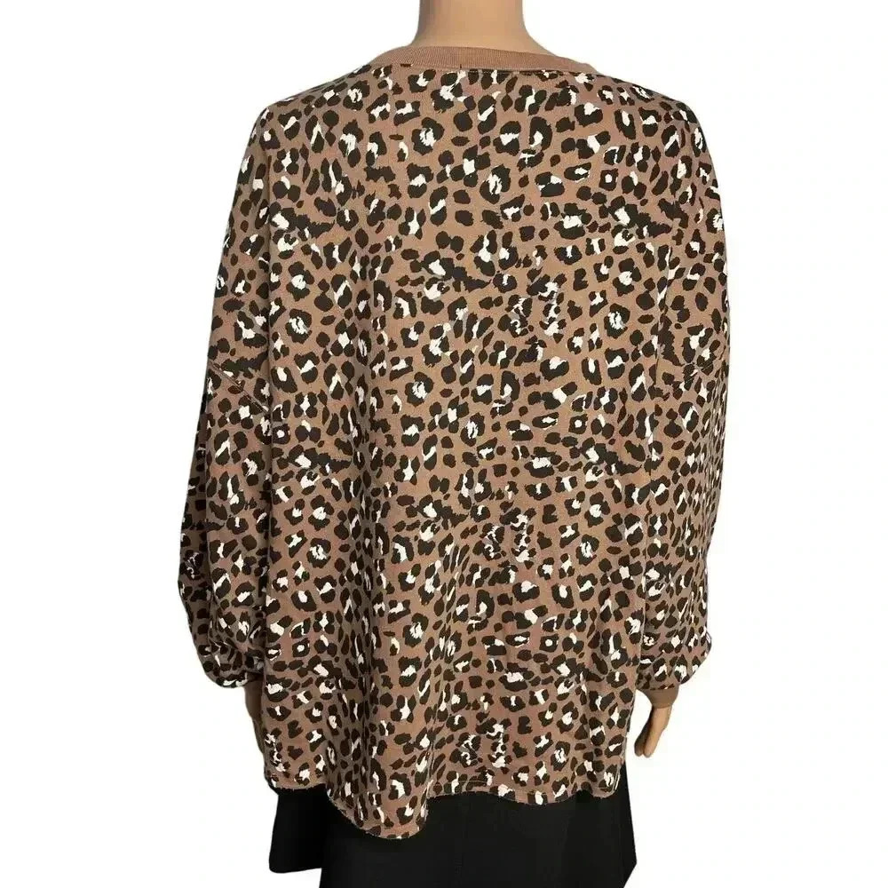 Rails Reeves Mountain Leopard crew neck sweater size M New - Picture 3 of 13